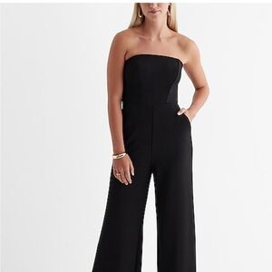 Express Strapless Wide Leg Black Jumpsuit